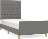 vidaXL Bedframe 90x200 cm Stof Donkergrijs