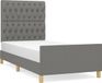 vidaXL Cadre de lit 90x200 cm Tissu Gris foncé