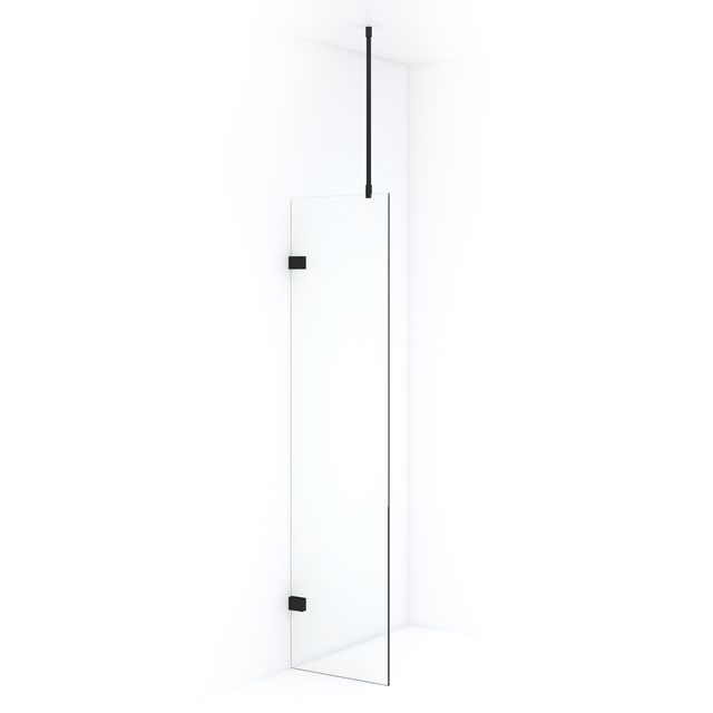 Maxaro Inloopdouche Diamond 50cm 8mm Helder Veiligheidsglas Mat Zwart