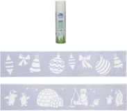 Merkloos / Sans marque Jja Showroom And Head Office Kerst sfeer raamsjablonen met ECO spuitsneeuw - Mix van 9x soorten - 24 x 60 cm - raamdecoraties