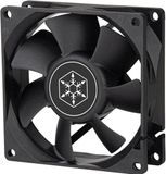 SilverStone FN80 - Ventilatorhuis - 120mm - 27.8 cfm - 2000 omw - 22.9 dBA (min.) - 3-pin - zwart