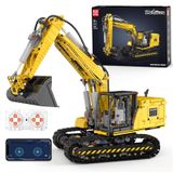 Mould King Technik Baggerset, 13112S, modèle de pelle high-tech avec blocs de construction, modèle de camion à chenilles, convient aux jeunes à partir de 14 ans (2169 pièces) – Jaune 3