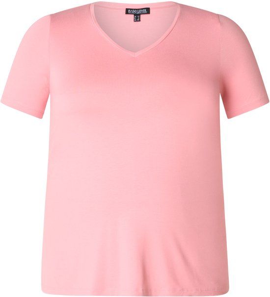 BASE LEVEL CURVY Alba T-shirt Soft Pink