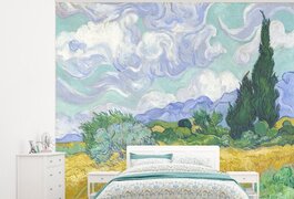 Nr1Wallpaper Behang - Fotobehang Korenveld met cipressen - Vincent van Gogh - Breedte 275 cm x hoogte 220 cm