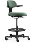 hjh OFFICE TOP WORK 40 Werkstoel / balie stoel Zitting stof / rugleuning stof groen