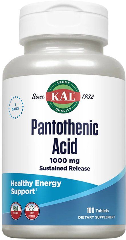 Kal Vitamine B5 Pantotheenzuur 1000MCG Tabletten