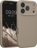 kwmobile telefoonhoesje geschikt voor Apple iPhone 17 Pro - TPU backcover met siliconen coating - Smartphone case in taupe