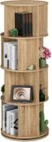 Merkloos Relaxdays Roterende boekenkast - 4 laags - 20 vakken - 137 x 50 cm - hout look