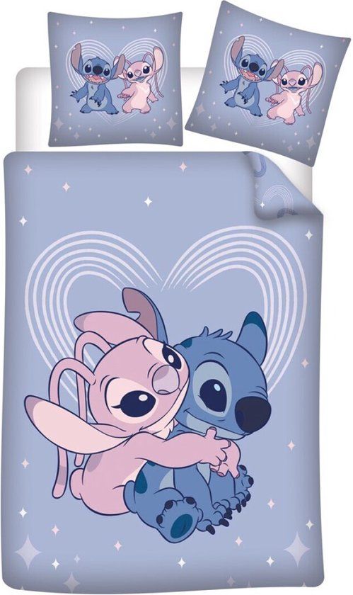 4KidsOnly Disney Lilo & Stitch Dekbedovertrek Love Eenpersoons 140 x 200 cm Polykatoen