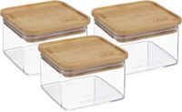 5Five - Pot de cuisine - Berlino - 3x - plastique/bambou - 500 ml
