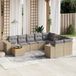 Prolenta Maison Exclusive - Tuinset voor in de tuin, bestaande uit 10 delen met kussens, kleur: beige, materiaal: polyrotan