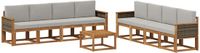 vidaXL - Bank loungeset - Acacia hout - Naturel en lichtgrijs
