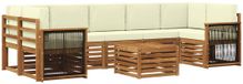 vidaXL - Extérieur - canapé - ensemble - 8 - pièces - Naturel - et - Crème - Massif - Acacia - Bois