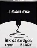 Sailor Zwarte Inktpatronen 12 Stuks