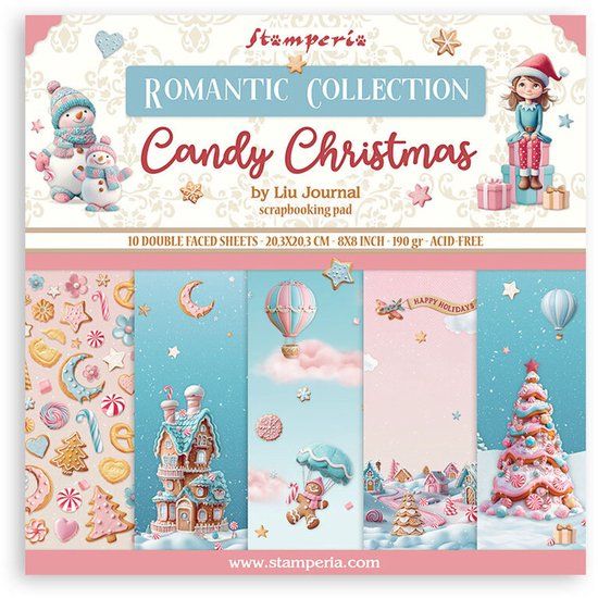 Stamperia Candy Christmas 8x8 Inch Paper Pack