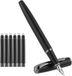 Stylo plume de luxe - 0,38 mm d'épaisseur de plume - Acier titane - Luxe vintage 6 cartouches d'encre de 2,6 mm - Pointe de stylo plume