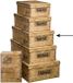 5five Opbergdoos/box - houtkleur - L40 x B26.5 x H14 cm - Stevig karton - Woodybox