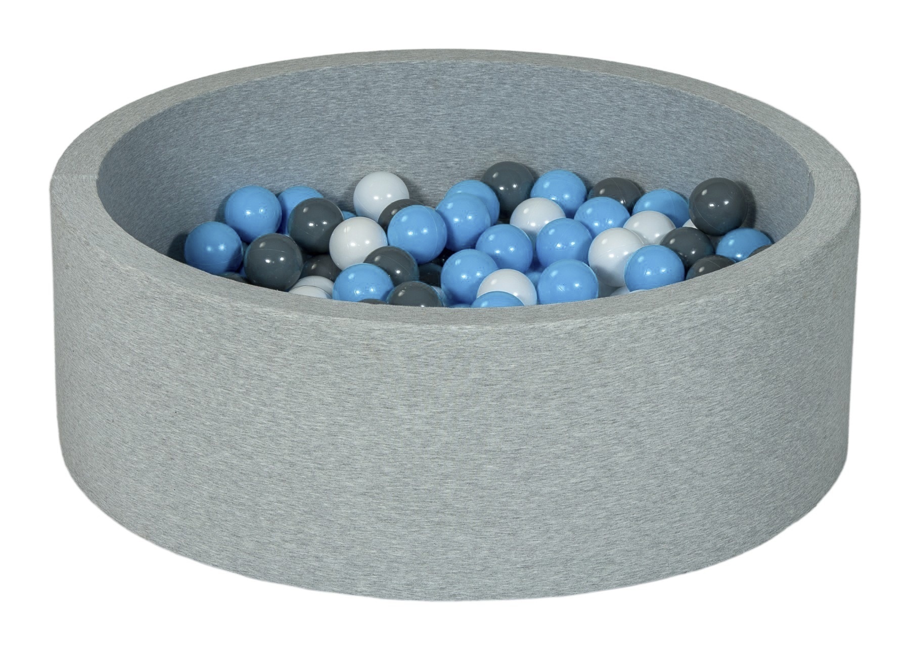 Viking Choice Ballenbad rond - grijs - 90x30 cm - met 150 blauw, grijs en witte ballen