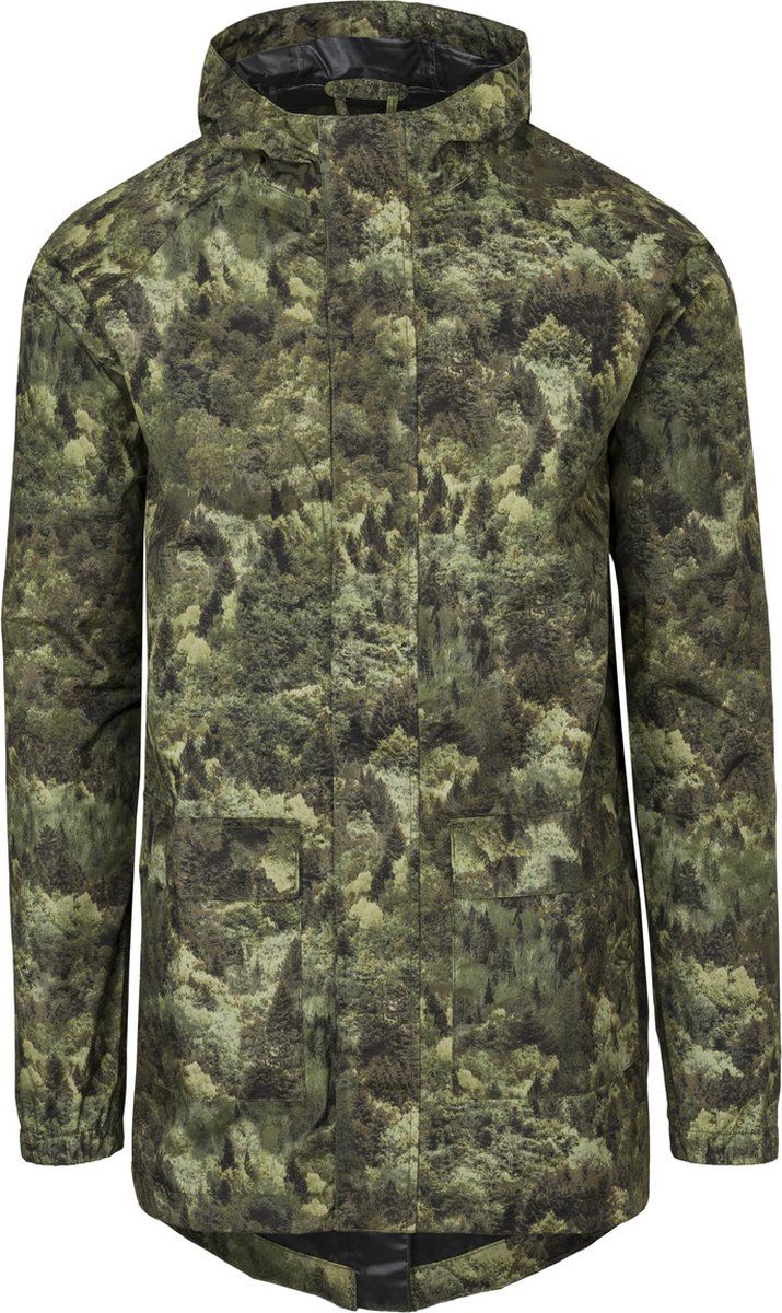 AGU Motion Rain Parka Regenjas Urban Outdoor Forest Print Unisex M - Groen