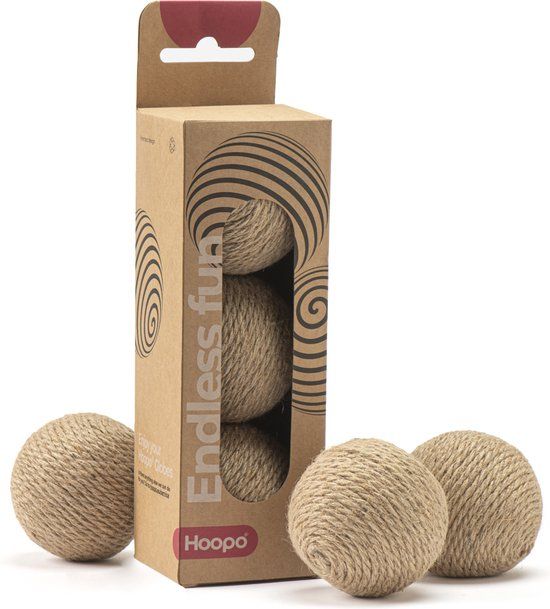 Hoopo Globe - Katten speeltjes - XL speelgoed katten - Sisal katten speeltje - Natural