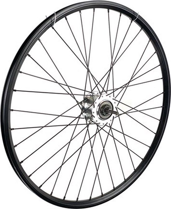 Kt Achterwiel 28 inch 622 zwart zwarte spaak 8v schijfrem elektroni