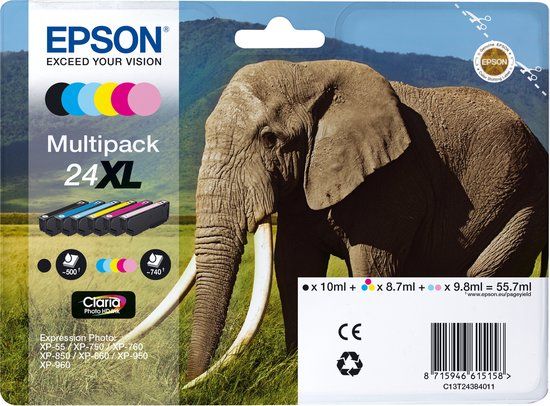 Epson 24XL Claria Photo HD Ink Multipack - 6 Colors