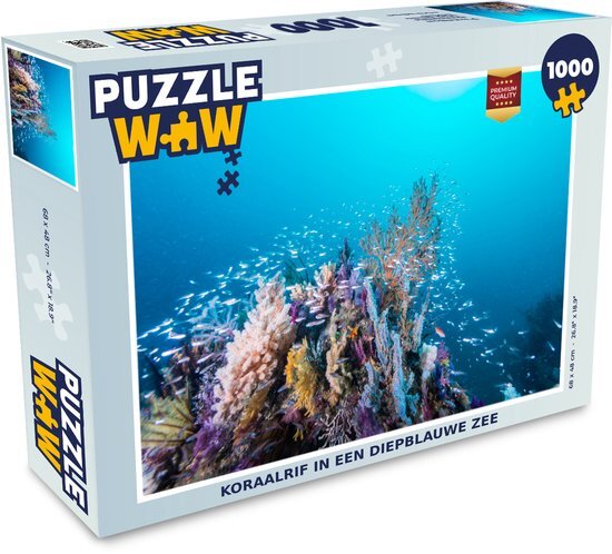 MuchoWow Puzzel Koraalrif in een diepblauwe zee - Legpuzzel - Puzzel 1000 stukjes volwassenen