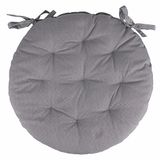 Set Estè Set van 2 zitkussens voor outdoorstoel, waterafstotend, rond, grijs, Ø 40 x 7 cm, van katoen en polyester