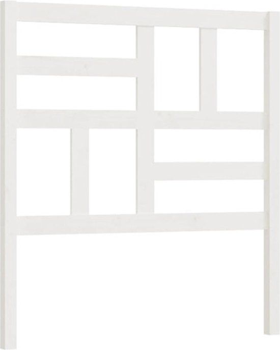 vidaXL Hoofdbord - Massief Grenenhout - Wit - 106x4x104 cm