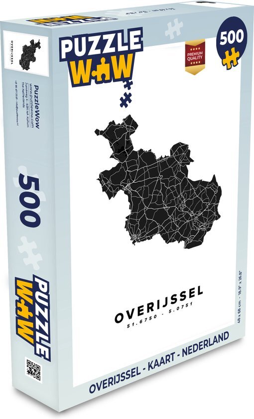 MuchoWow Puzzel Overijssel - Kaart - Nederland - Legpuzzel - Puzzel 500 stukjes