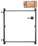 Cadre de portail réglable pour clôtures en bois, 60-96 pouces, avec serrure, noir
