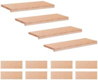 vidaXL Trapmatten 12 st Naturel 80 x 30 x 2 cm Massief beukenhout