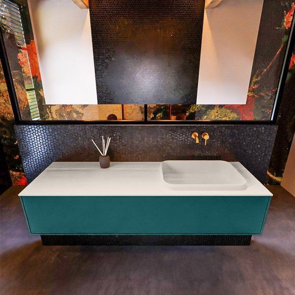 Mondiaz ERIN 150cm badmeubelset onderkast Smag met 1 lade RIDGE rechts Linen