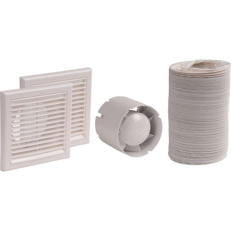 Toolstation 100mm In-Line Badkamer Ventilator Set met Timer