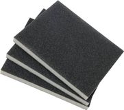 kwb set de 3 éponges abrasives grain fin, moyen et grossier pour bois et métal – papier abrasif utilisable à sec et humide