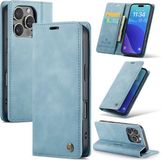 Casemania Hoesje Geschikt voor Apple iPhone 16 Pro - Aqua Blue - Dunne Portemonnee Book Case - Slim Wallet Case met Pasjeshouder