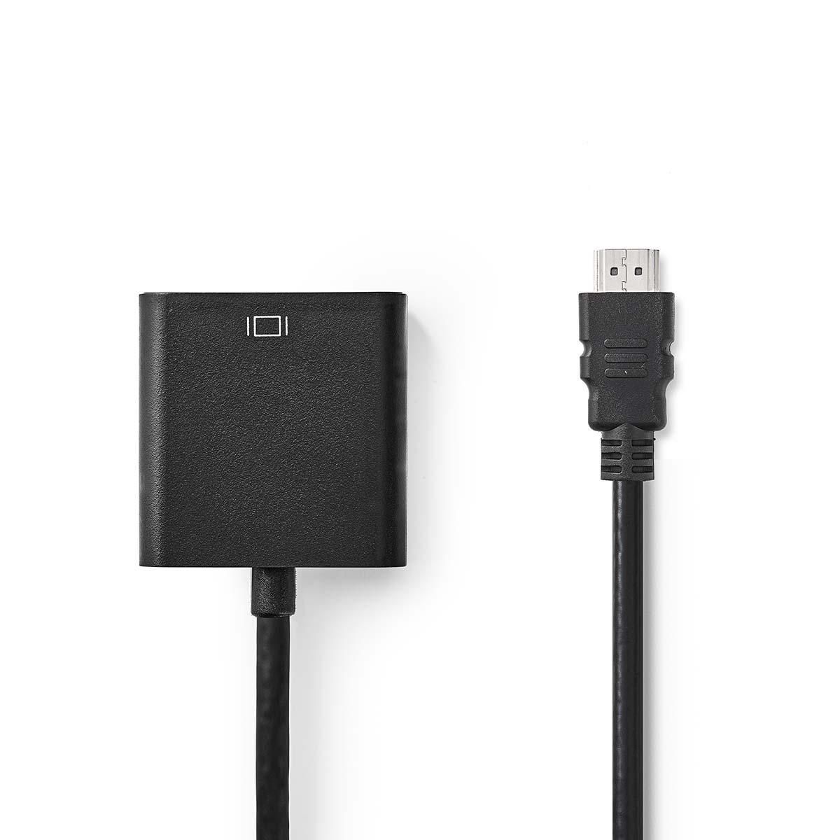 Nedis HDMI naar VGA Adapter Kabel - 0.2m - Zwart