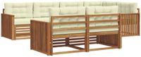 vidaXL - Hoek loungeset - 7 zitplekken - Natuurlijk en crème - Acacia hout