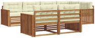 vidaXL - Hoek loungeset - 7 zitplekken - Natuurlijk en crème - Acacia hout