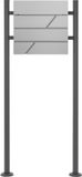 ML-Design brievenbus met krantenvak, lichtgrijs, 37x11x37 cm, roestvrij staal