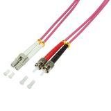 LogiLink 2m LC-ST InfiniBand Glasvezelkabel Roze