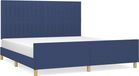 vidaXL Bedframe stof blauw 160x200 cm