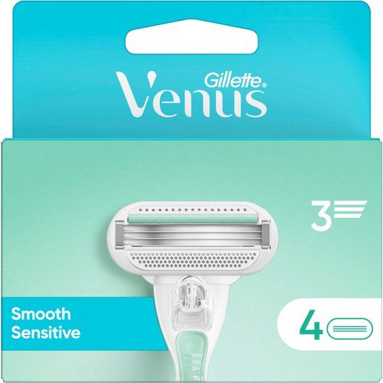 Gillette Venus Smooth Sensitive Scheermesjes voor dames, 4 x mesjes navullingen