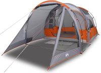 vidaXL Tente tunnel 4 personnes imperméable gris et orange