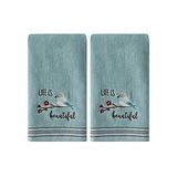 SKL Home by Saturday Knight Ltd. Life Is Beautiful 2 stuks handdoeken set, Aqua