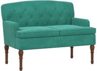 vidaXL Lovingseat met knoopge tuft Turquoise 111 x 65 x 79 cm Fluweel