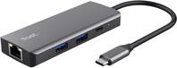 Trust Dalyx USB-C Hub - 6-in-1 - 4K HDMI - Gigabit Ethernet - USB 2.0 & USB-C - Silver