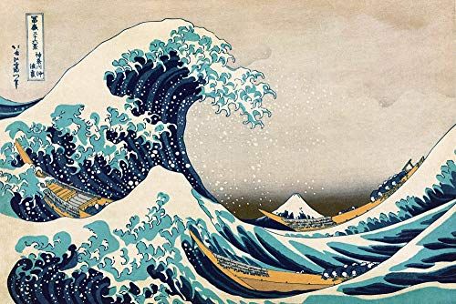 Great Close Up Great Wave of Kanagawa Poster Katsushika Hokusai De grote golf van Kanagwa (91,5 x 61 cm)