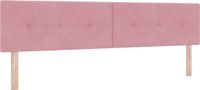 vidaXL LED Hoofdbord met LED-stripverlichting Roze 200 cm Fluweel