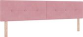 vidaXL LED Hoofdbord met LED-stripverlichting Roze 200 cm Fluweel